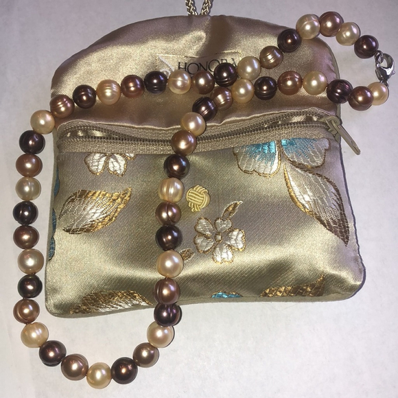 Honora 925 Genuine Cultured Freshwater Elegant Pearl Necklace - Picture 3 of 7